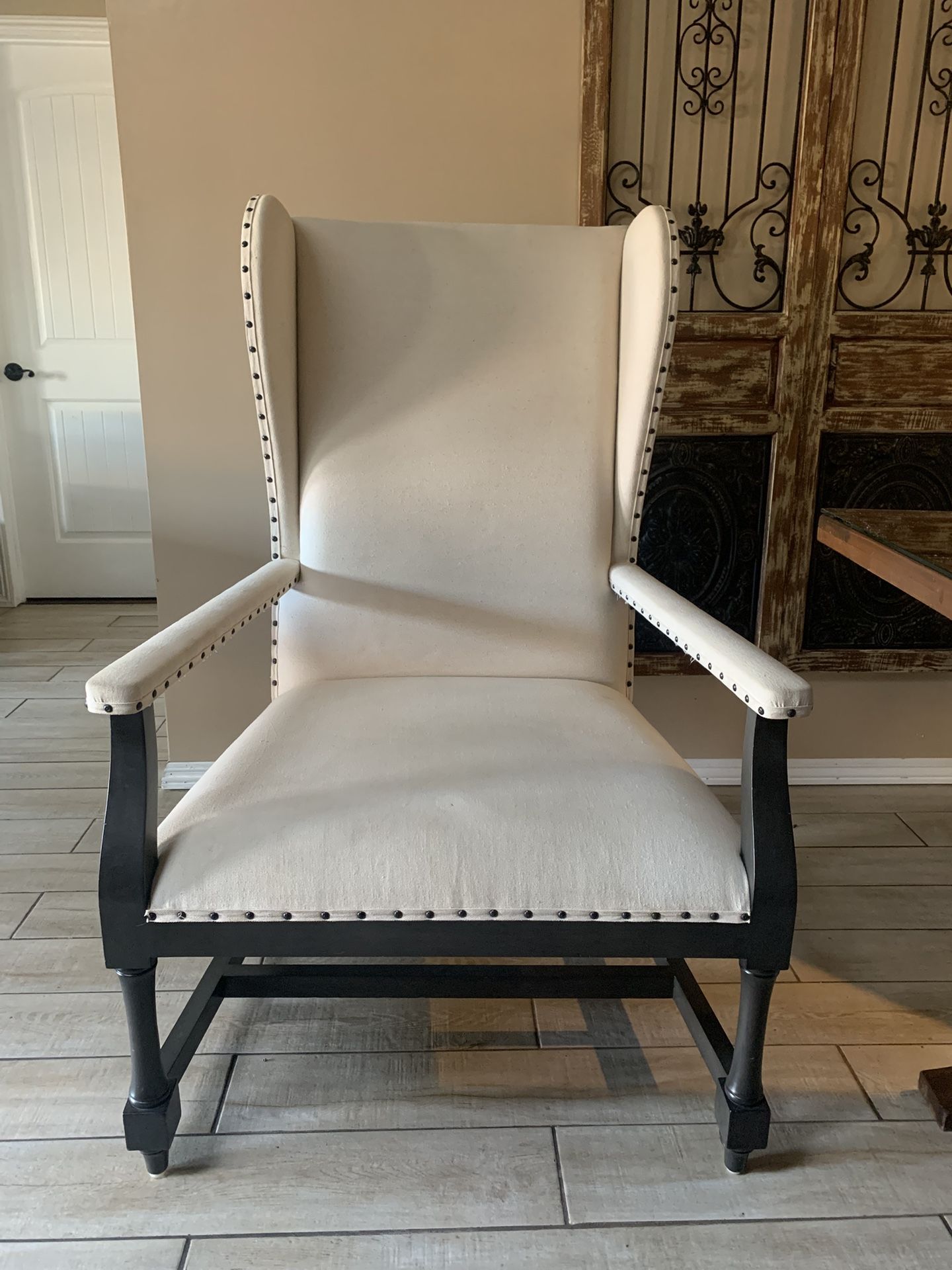 Off White and Dark Brown chairs