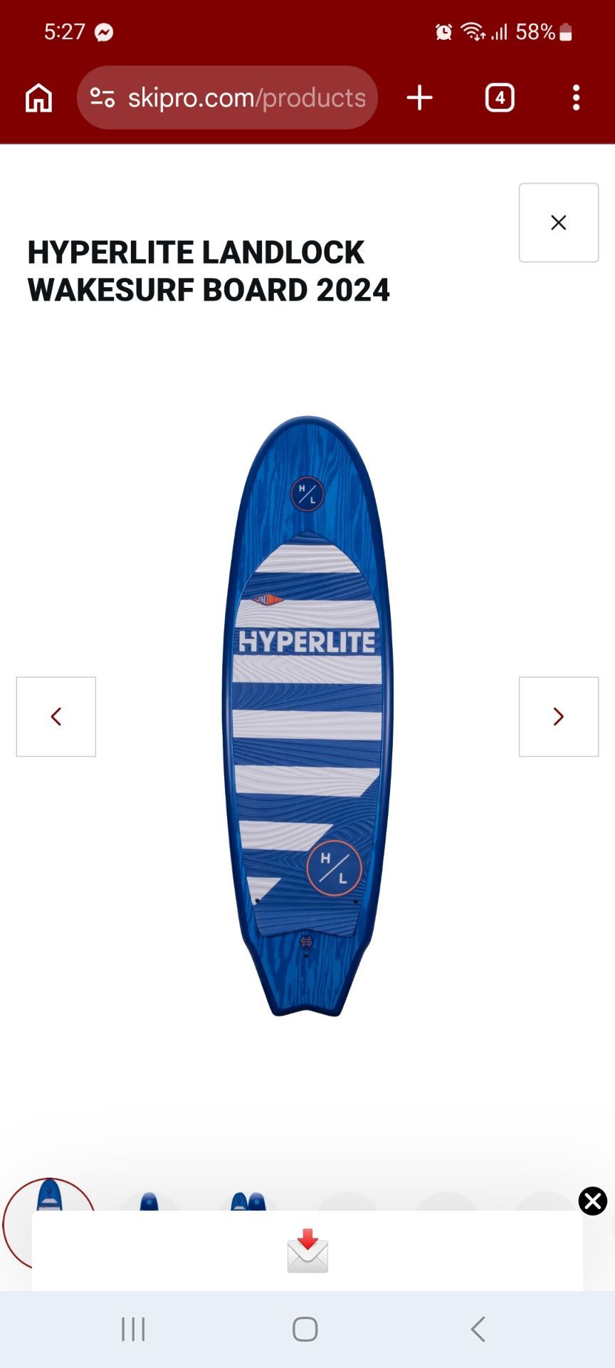 Hyperlite Landlock Wakesurf Board 2024