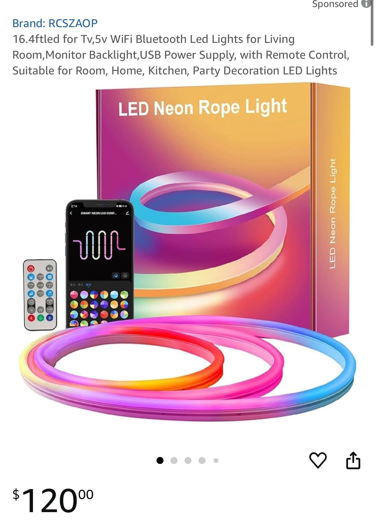 16.4ftled for Tv,5v WiFi Bluetooth Led Lights for Living Room,Monitor Backlight,USB Power Supply, with Remote Control, Suitable for Room, Home, Kitche