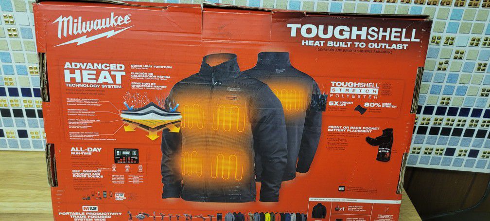 Milwaukee

Men's 2X-Large M12 12V Lithium-Ion Cordless TOUGHSHELL Black Heated Jacket with (1) 3.0 Ah Battery and Charger

