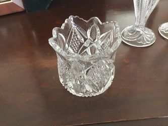 Antique cut glass tooth pic holder