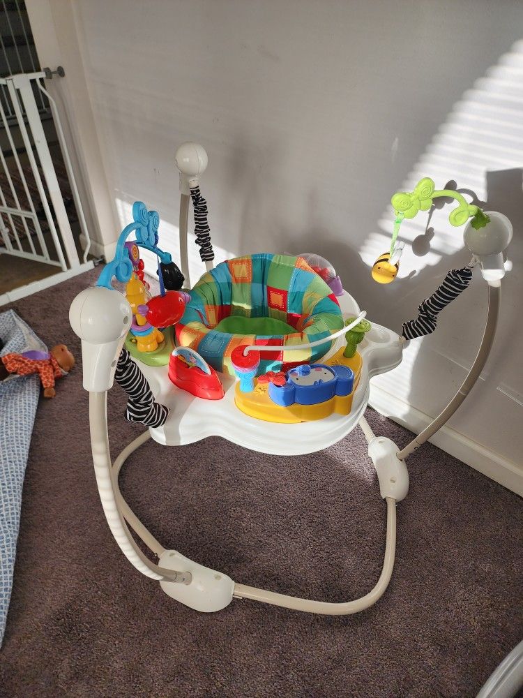 Fisher-Price Jumperoo Baby Activity Center With Lights Sounds And Music, Interactive Baby Bouncer