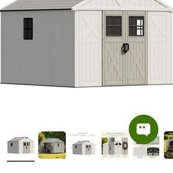 shed 10x10 plastic with floor from Costco