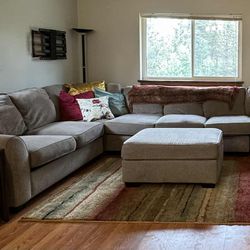 Sectional Couch with Ottoman