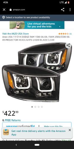 2006-09 Dodge Ram Black Housing U Bar Projectors.