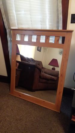 Nice wooden frame dresser mirror 38inch wide and 47 in tall only 25$