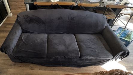 Black Velvet Sofa & Chair