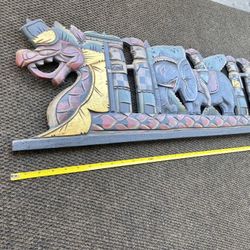 Large Eastern Handmade Wood Carving