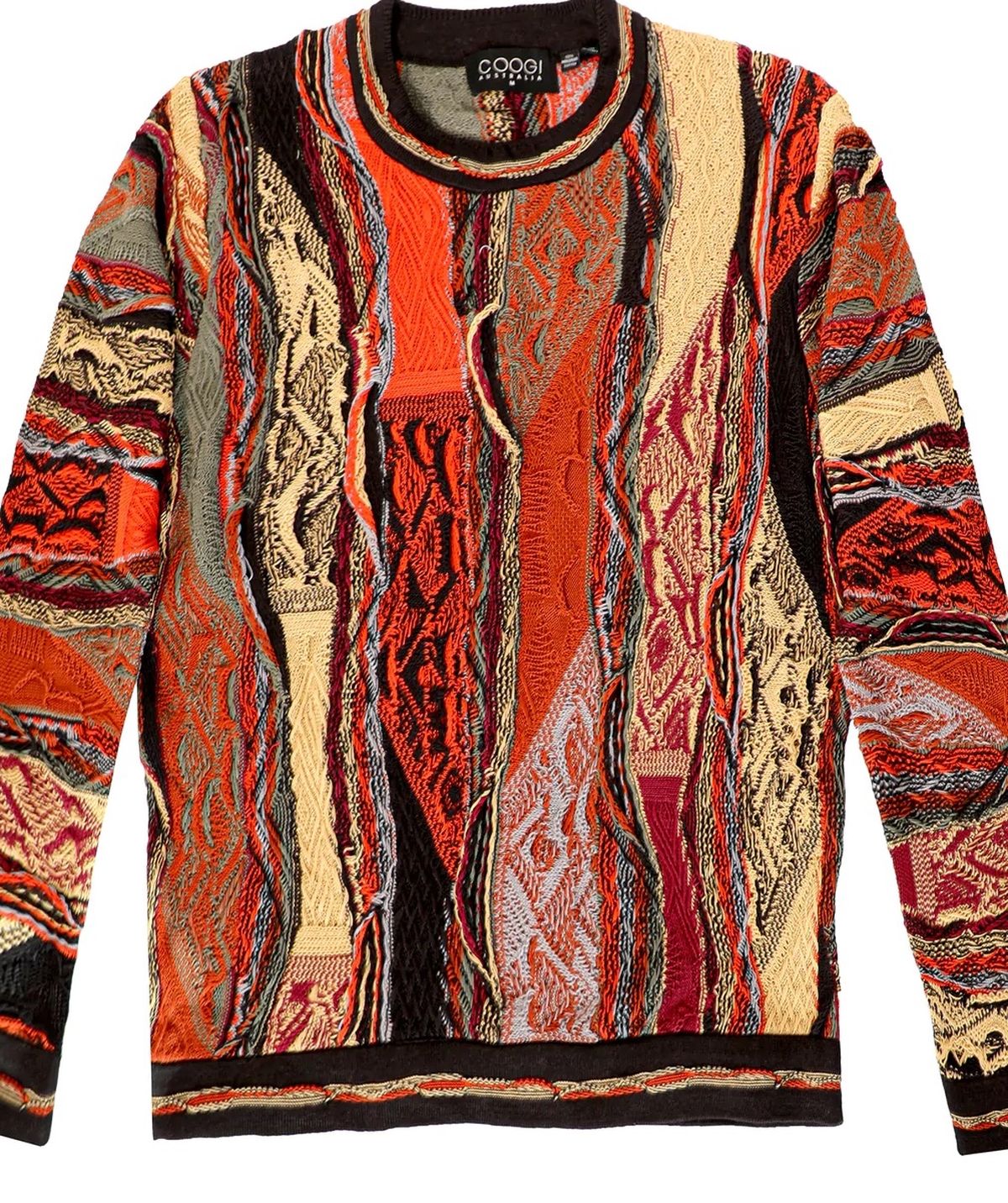Coogi Autumn Patchwork Knit Designer Sweater NWT