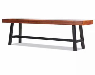 63 in. Outdoor Wood Garden Bench with Metal Legs