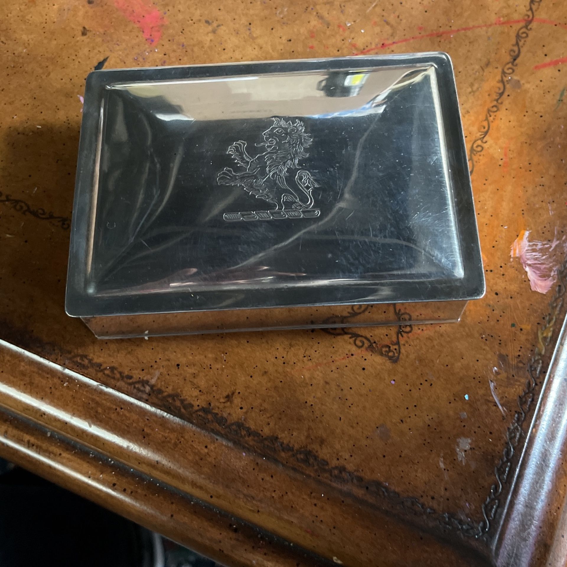 Antique Sheffield LBS Co Silver plate Trinket Box