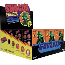 Super7 Toho Shogun Godzilla Blind Box Flat - (12 Pack) 3.75" Toho Godzilla Action Figures - Classic Movie Monster Collectibles and Retro Toys