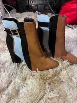 JustFab Linette Color Block Bootie Padded insole for extra comfort Sz 6.5