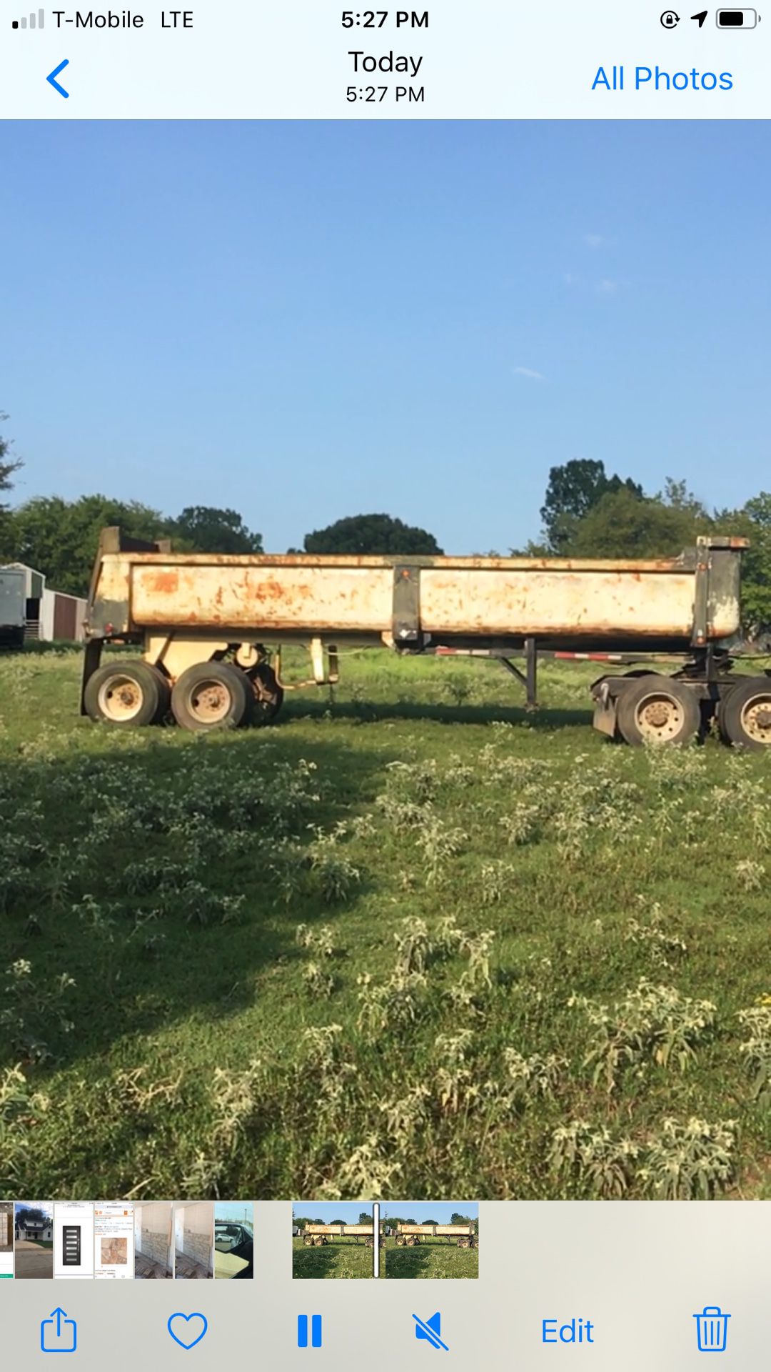 1985 Cherokee end dump trailer 30 feet long