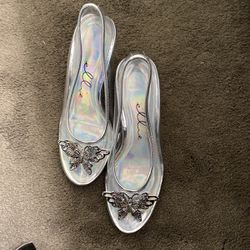 Ellie Shoes 3” Heel Clear Pump W/Butterfly Size 7