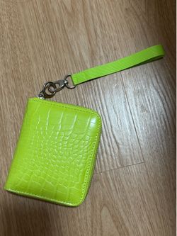 Y2K Neon Green Croc Embossed Wallet