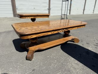 Solid Wood Coffee Table & Matching End Table Set