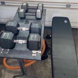 Dumbbell 45 25 Pairs Weight Bench 200$