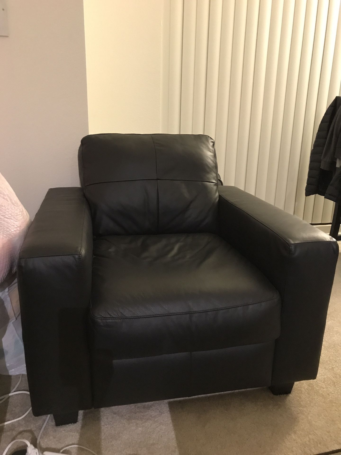 IKEA SKOGABY Black Leather Armchair