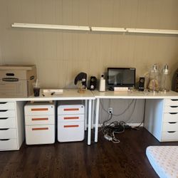 2 White Desks From IKEA
