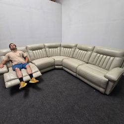Can Deliver! $2400 OFF Like New Light Gray Electric Recliner Sectional Sofa Couch