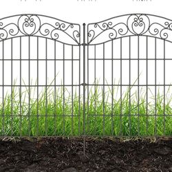 Mars Explo 10 Panels 23.6 ft(L) X 32 in(H) Metal No Dig Garden Fence Animal Barrier