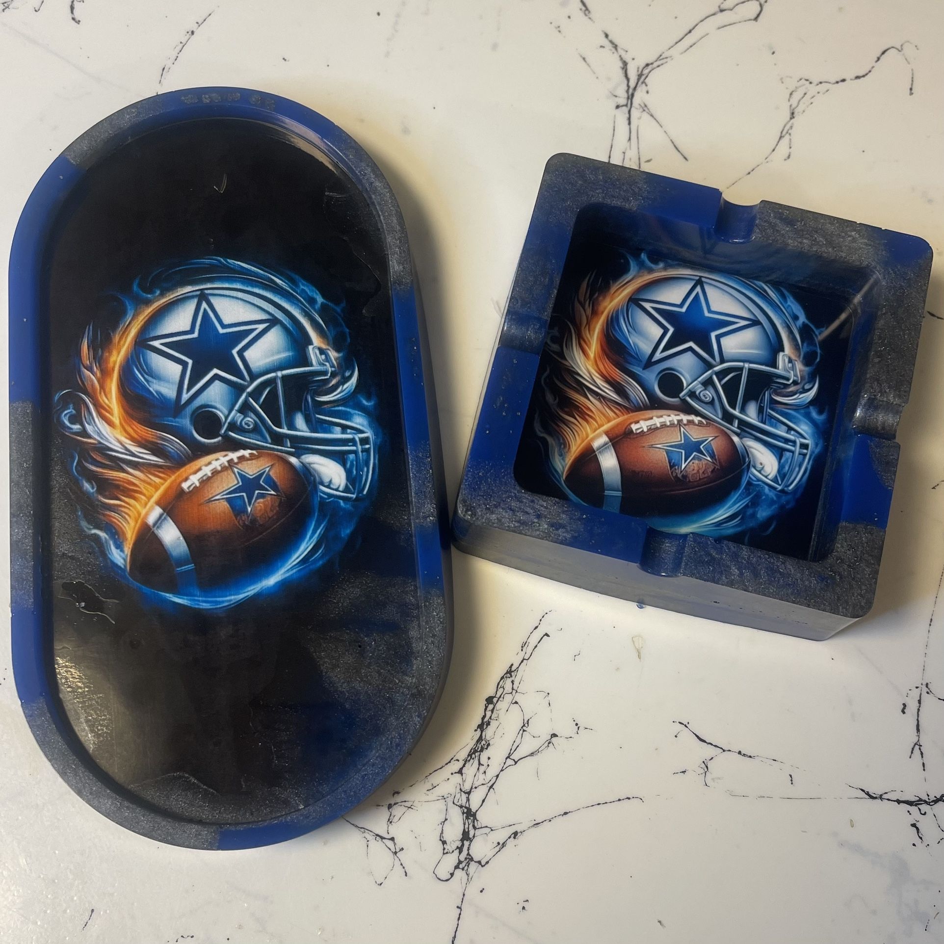Dallas Cowboys Ashtray & Tray Set | NFL Football Collectible Fan Gift 