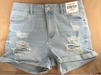 Miami stretch blue ripped shorts new with tags size 7