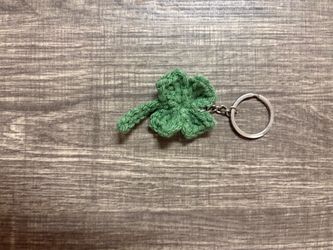 Crochet Clover Keychain Green