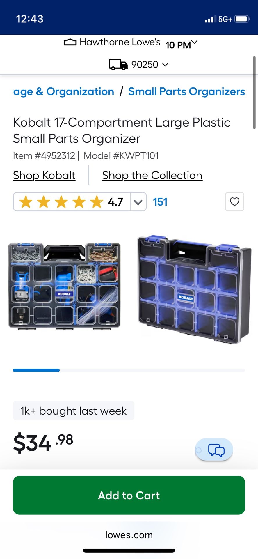 Kobalt 17 Compartment Tool And Accessory Case