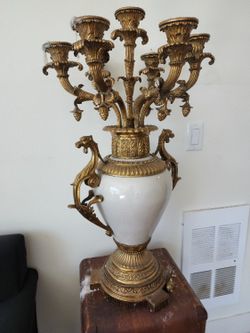 Bronze & Porcelin Candelabras