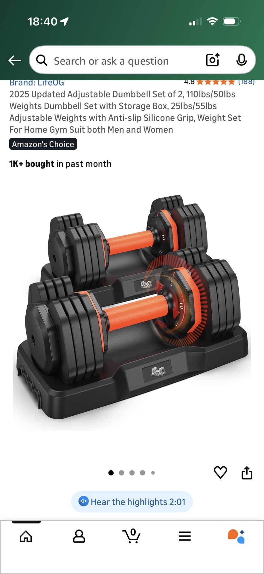 25lb Adjustable Dumbbells