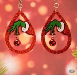 Grinchy Christmas Drop Earrings
