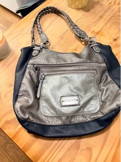 Black and silver purse
