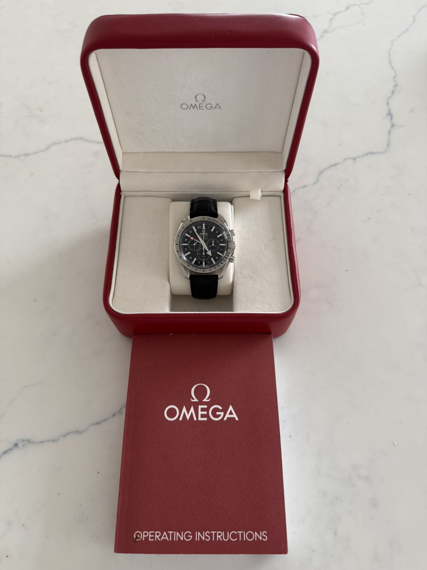 Omega Speedmaster 44mm Broad Arrow Co Axial GMT Watch