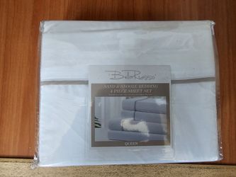 Bella Russo Sand & Snooze Queen Sheet Set - 4 Piece, Gray / Silver (Brand New)