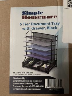 6 Tier Document Tray (Black) *NEW IN BOX*