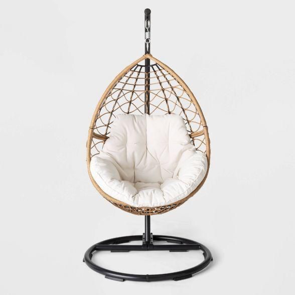Britanna Patio Hanging Egg Chair - Natural - Opalhouse™️ Brand new. Price is firm. Curl up in style as you soak in the beauty of a vibrant sunrise