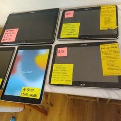 6 tablets - 3 newer Apple iPads - 3 Samsung Galaxy tabs - $120 for all