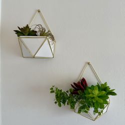 Pair of Wall Hung Decorative Plant Pots