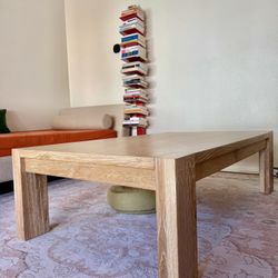 Crate & Barrel Terra Natural White Oak Coffee Table – Solid Wood