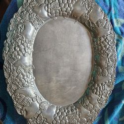 Platter, heavy with fruit design