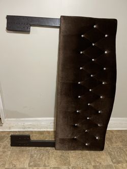 Brown suede Queen Headboard