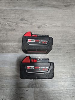 2... MILWAUKEE M18 XC5.0 BATTERYS