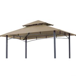 8x5FT Replacement Canopy Grill BBQ Gazebo Roof Top, for Gazebo Model L-GG001PST-F,(Khaki)