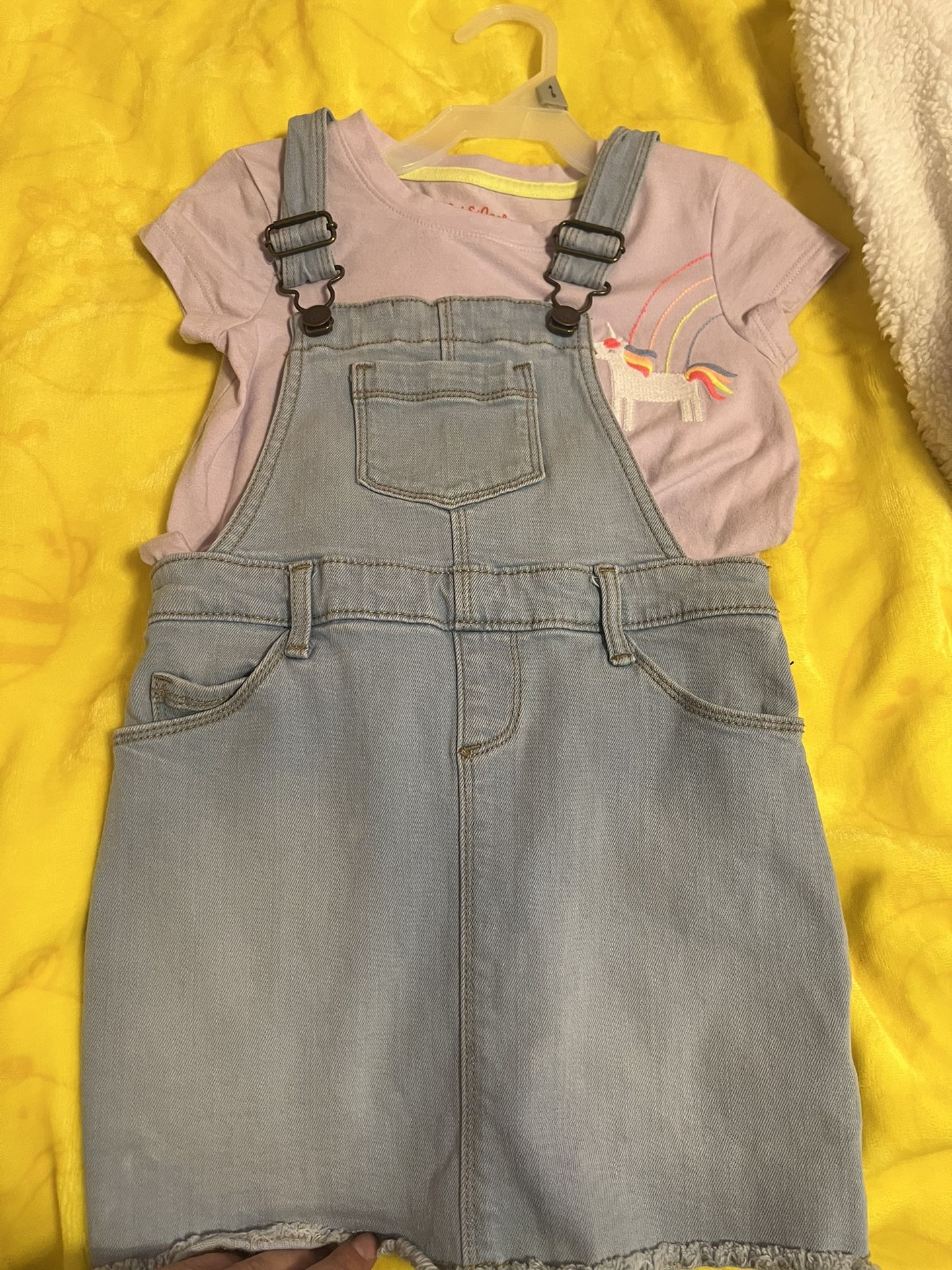 Toddler Girls Denim Overall Skirt/ Dress