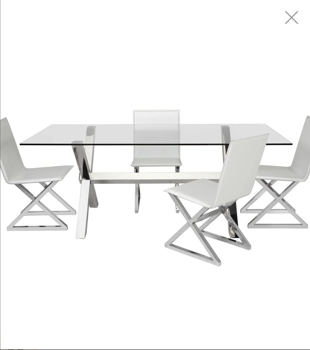 Z Gallerie modern dining table and chairs 