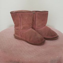 Pink Fur Boots Bear Paw