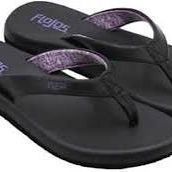 👡 Flojos Women’s Black Jersey Memory Foam Flip Flop Thong Sandals – Size 7