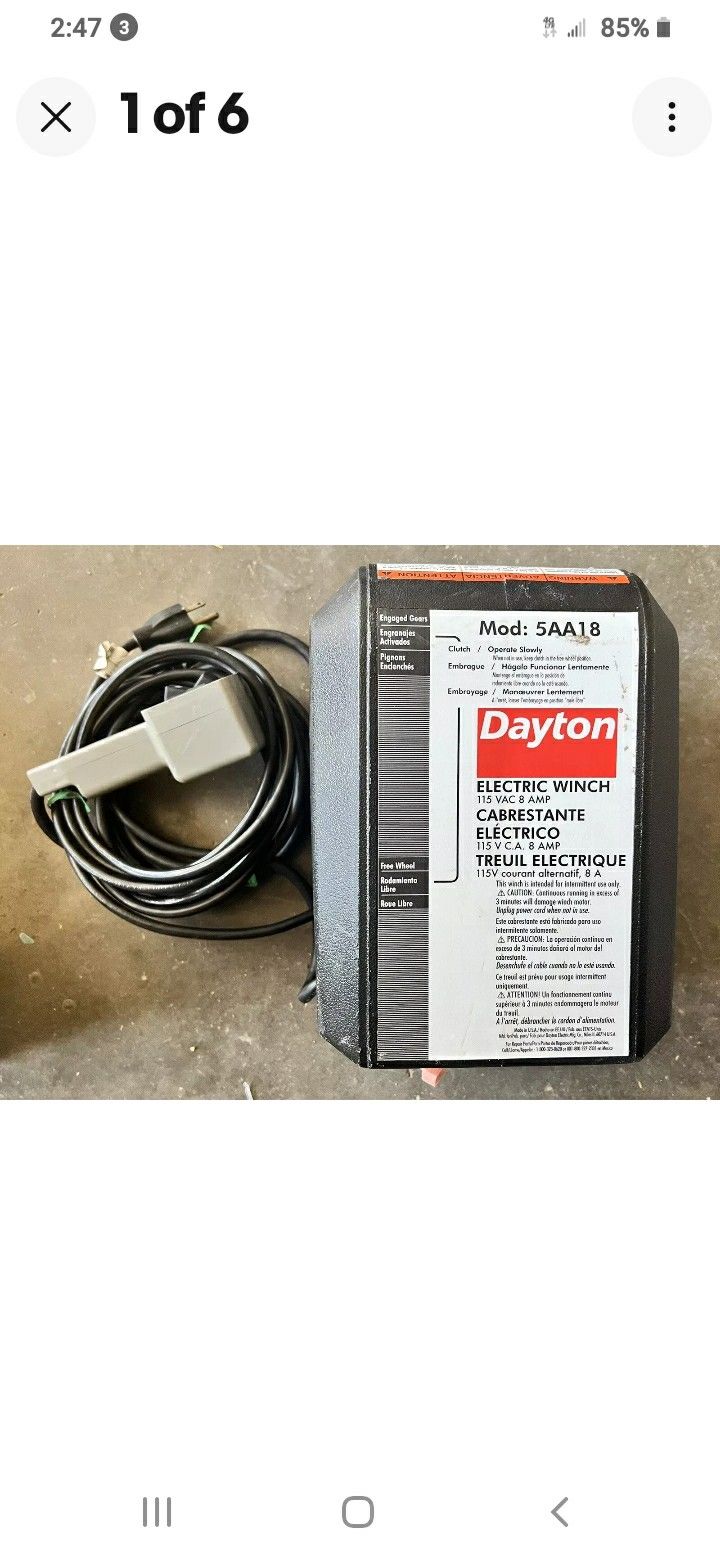 DAYTON ELECTRIC WINCH 
